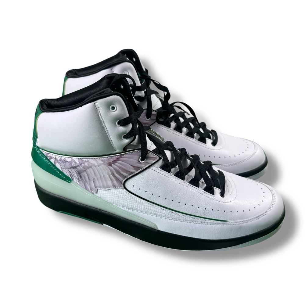 NWOB Nike Air Jordan 2 Retro "H" Wings DZ7391-103 White Green Shoes Mens US 16